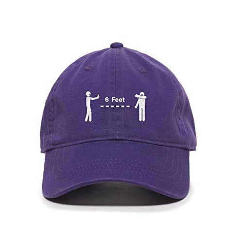 Social Distancing 6 Feet Baseball Cap Embroidered Cotton Adjustable Dad Hat