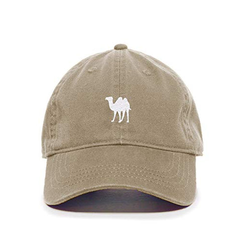 Camel Baseball Cap Embroidered Cotton Adjustable Dad Hat