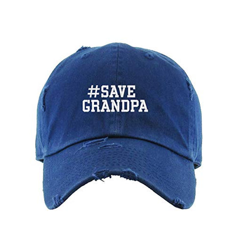 Save Grandpa Vintage Baseball Cap Embroidered Cotton Adjustable Distressed Dad Hat