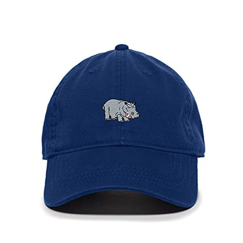 Hippopotamus Baseball Cap Embroidered Cotton Adjustable Dad Hat