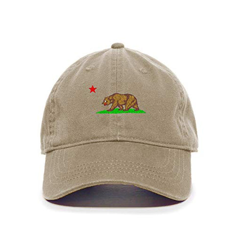 California Bear Baseball Cap Embroidered Cotton Adjustable Dad Hat