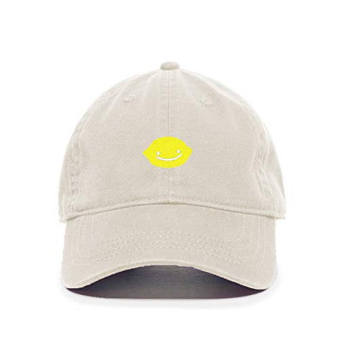 Smiling Lemon Baseball Cap Embroidered Cotton Adjustable Dad Hat