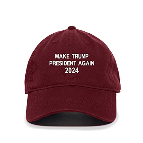 Make Trump President Again 2024 Baseball Cap Embroidered Cotton Adjustable Dad Hat