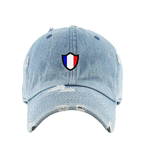 France French Flag Vintage Baseball Cap Embroidered Cotton Adjustable Distressed Dad Hat