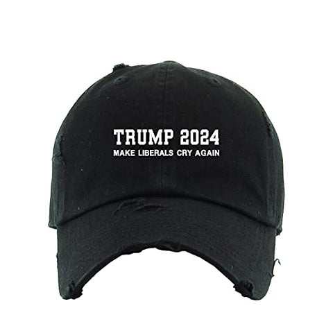 Trump Make Liberals Cry Again Vintage Baseball Cap Embroidered Cotton Adjustable Distressed Dad Hat