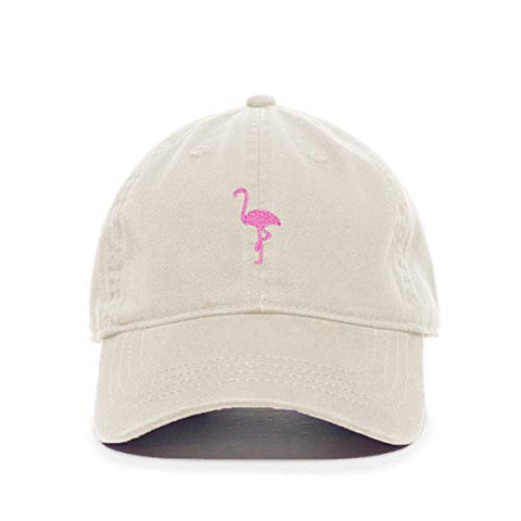 Pink Flamingo Baseball Cap Embroidered Cotton Adjustable Dad Hat