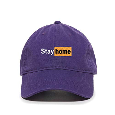 Stay Home Baseball Cap Embroidered Cotton Adjustable Dad Hat