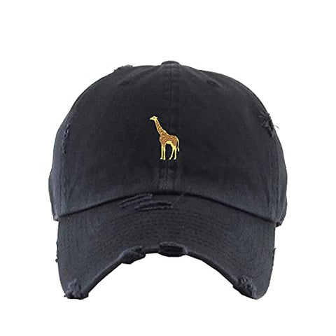 Giraffe Vintage Baseball Cap Embroidered Cotton Adjustable Distressed Dad Hat