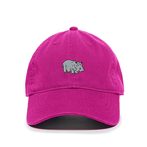 Hippopotamus Baseball Cap Embroidered Cotton Adjustable Dad Hat