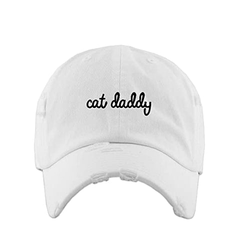 Cat Daddy Vintage Baseball Cap Embroidered Cotton Adjustable Distressed Dad Hat