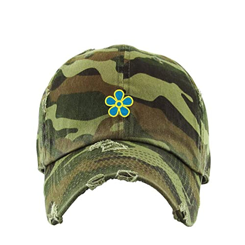 Forget Me Not Masonic Flower Vintage Baseball Cap Embroidered Cotton Adjustable Distressed Dad Hat