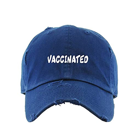 Vaccinated Vintage Baseball Cap Embroidered Cotton Adjustable Distressed Dad Hat