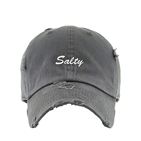 Salty Vintage Baseball Cap Embroidered Cotton Adjustable Distressed Dad Hat