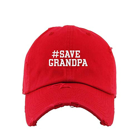 Save Grandpa Vintage Baseball Cap Embroidered Cotton Adjustable Distressed Dad Hat