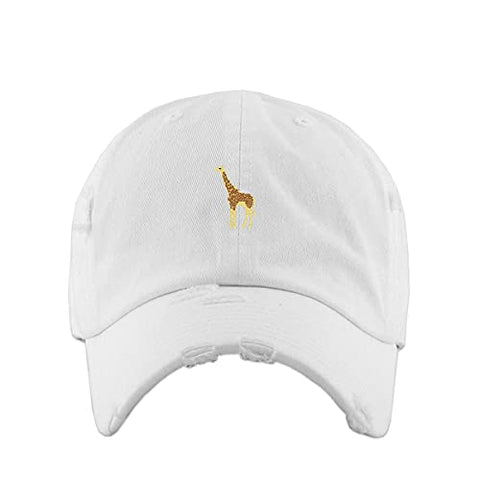 Giraffe Vintage Baseball Cap Embroidered Cotton Adjustable Distressed Dad Hat