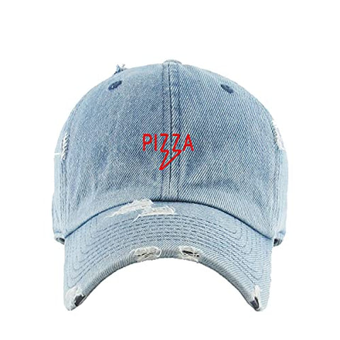 Pizza Vintage Baseball Cap Embroidered Cotton Adjustable Distressed Dad Hat