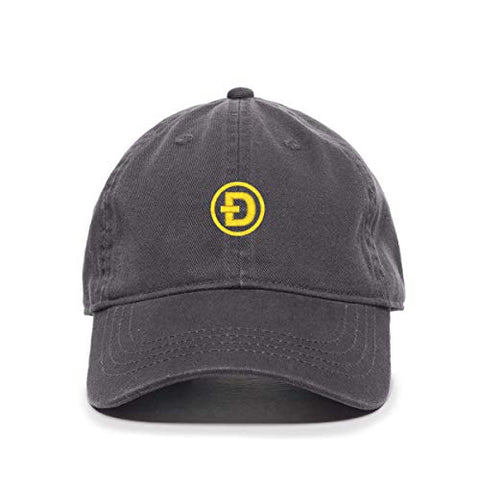 Dogecoin D Baseball Cap Embroidered Cotton Adjustable Dad Hat