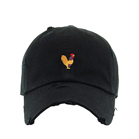 Rooster Vintage Baseball Cap Embroidered Cotton Adjustable Distressed Dad Hat