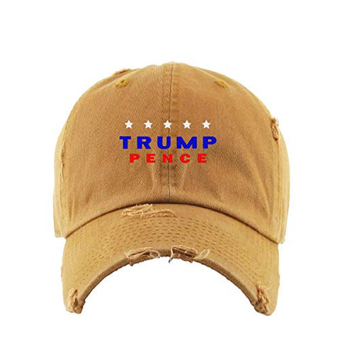 Trump Pence Vintage Baseball Cap Embroidered Cotton Adjustable Distressed Dad Hat