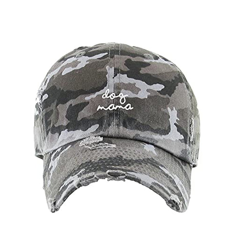 Dog Mama Vintage Baseball Cap Embroidered Cotton Adjustable Distressed Dad Hat