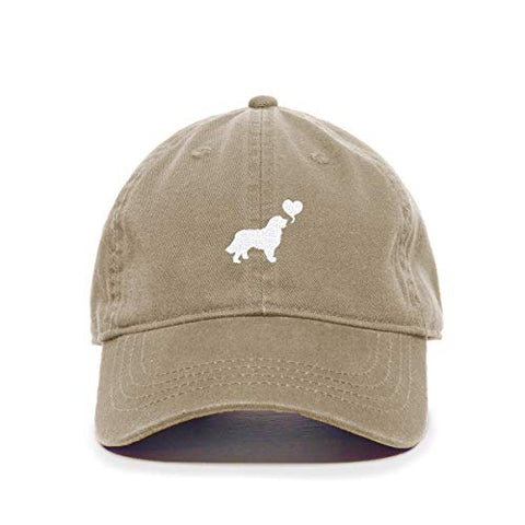 Dog with Heart Baseball Cap Embroidered Cotton Adjustable Dad Hat