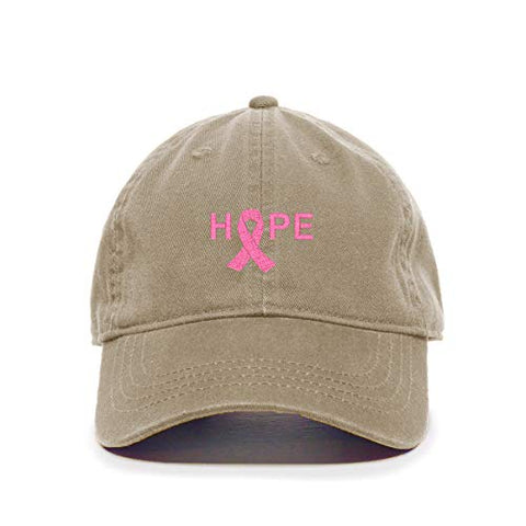 Hope with Ribbon Baseball Cap Embroidered Cotton Adjustable Dad Hat