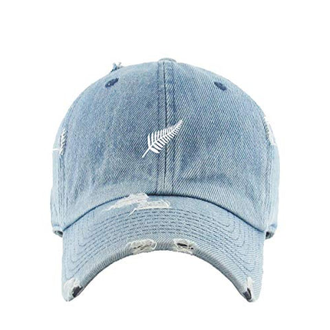 Fern Vintage Baseball Cap Embroidered Cotton Adjustable Distressed Dad Hat