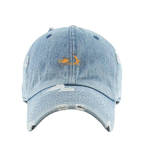 Scooter Vintage Baseball Cap Embroidered Cotton Adjustable Distressed Dad Hat