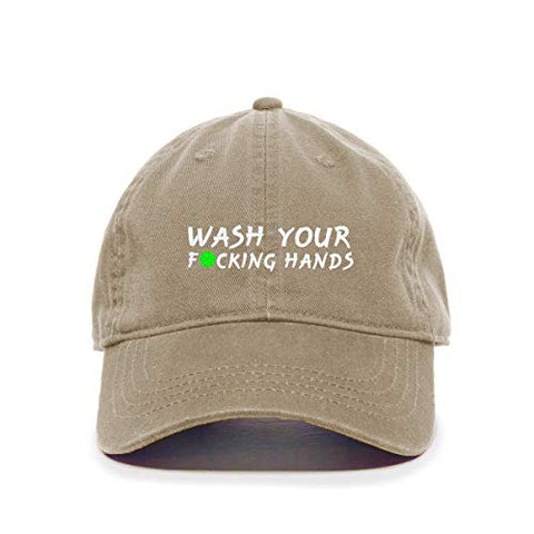 Wash Your Fucking Hands Baseball Cap Embroidered Cotton Adjustable Dad Hat