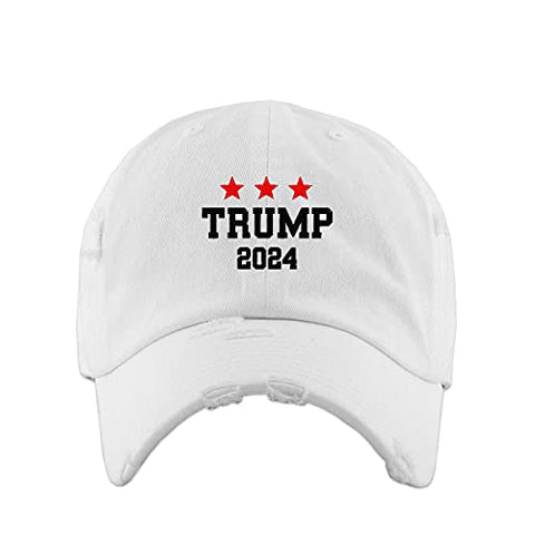 Trump 2024 Vintage Baseball Cap Embroidered Cotton Adjustable Distressed Dad Hat