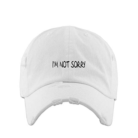 I am Not Sorry Vintage Baseball Cap Embroidered Cotton Adjustable Distressed Dad Hat