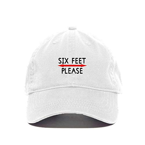 Six 6 Feet Please Baseball Cap Embroidered Cotton Adjustable Dad Hat