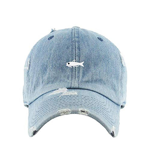 Catfish Vintage Baseball Cap Embroidered Cotton Adjustable Distressed Dad Hat