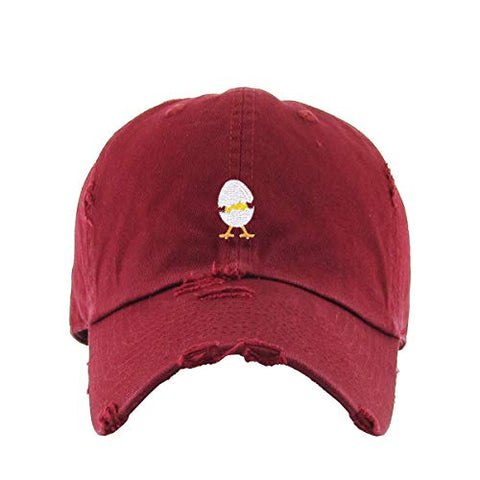 Chick Hatching Vintage Baseball Cap Embroidered Cotton Adjustable Distressed Dad Hat