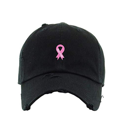 Survivor Pink Ribbon Vintage Baseball Cap Embroidered Cotton Adjustable Distressed Dad Hat