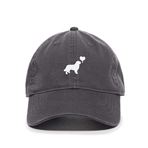 Dog with Heart Baseball Cap Embroidered Cotton Adjustable Dad Hat