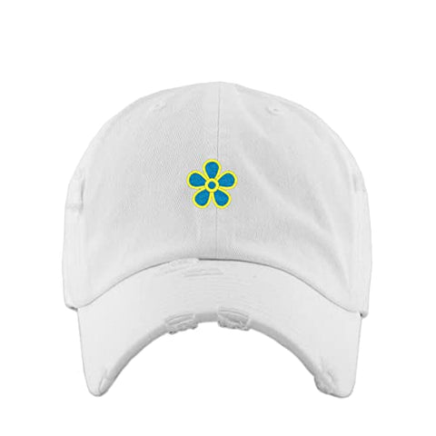 Forget Me Not Masonic Flower Vintage Baseball Cap Embroidered Cotton Adjustable Distressed Dad Hat