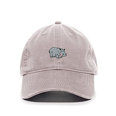 Hippopotamus Baseball Cap Embroidered Cotton Adjustable Dad Hat