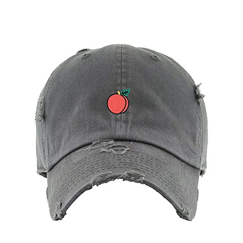 Peach Vintage Baseball Cap Embroidered Cotton Adjustable Distressed Dad Hat