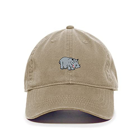 Hippopotamus Baseball Cap Embroidered Cotton Adjustable Dad Hat
