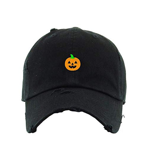 Halloween Pumpkin Vintage Baseball Cap Embroidered Cotton Adjustable Distressed Dad Hat