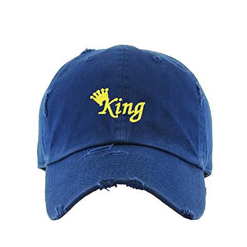 King Vintage Baseball Cap Embroidered Cotton Adjustable Distressed Dad Hat