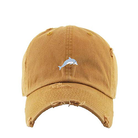 Dolphin Vintage Baseball Cap Embroidered Cotton Adjustable Distressed Dad Hat