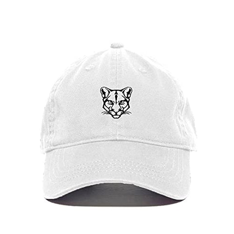 Cougar Head Baseball Cap Embroidered Cotton Adjustable Dad Hat