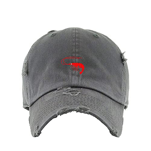 Shrimp Vintage Baseball Cap Embroidered Cotton Adjustable Distressed Dad Hat