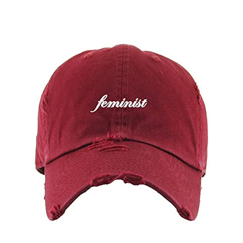 Feminist Vintage Baseball Cap Embroidered Cotton Adjustable Distressed Dad Hat