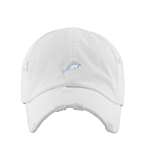 Dolphin Vintage Baseball Cap Embroidered Cotton Adjustable Distressed Dad Hat