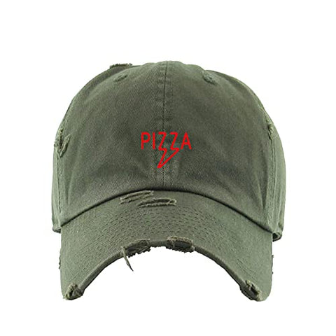 Pizza Vintage Baseball Cap Embroidered Cotton Adjustable Distressed Dad Hat