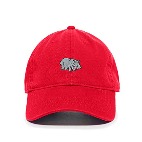 Hippopotamus Baseball Cap Embroidered Cotton Adjustable Dad Hat