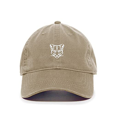 Cougar Head Baseball Cap Embroidered Cotton Adjustable Dad Hat